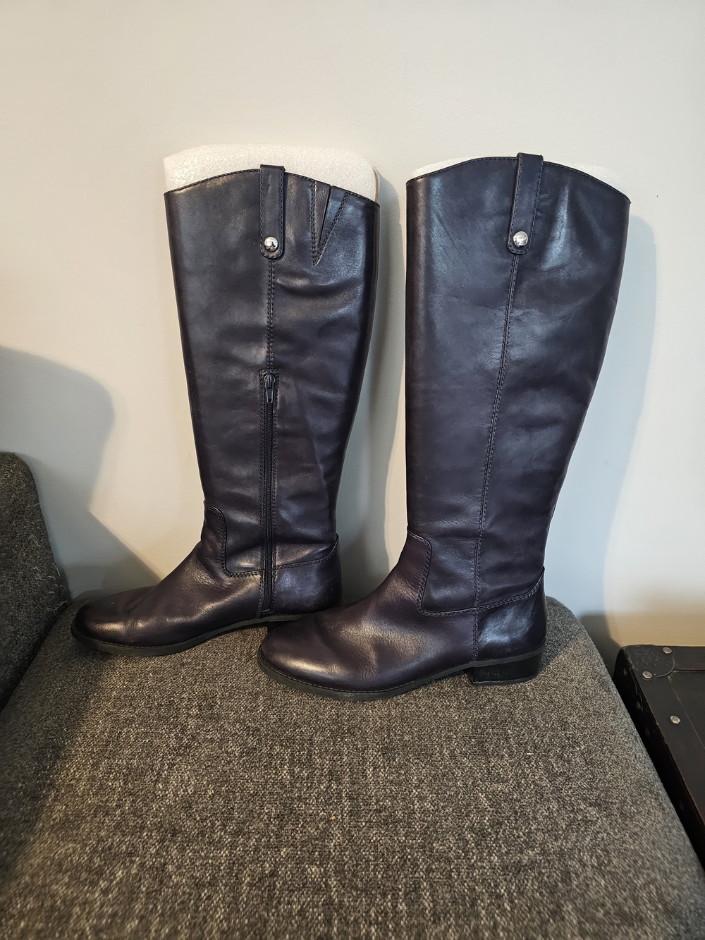I.N.C. Fawne Genuine Leather Knee High Riding Boots Blue 10.5M